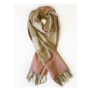 Striped Cashmere Fringe Scarf
